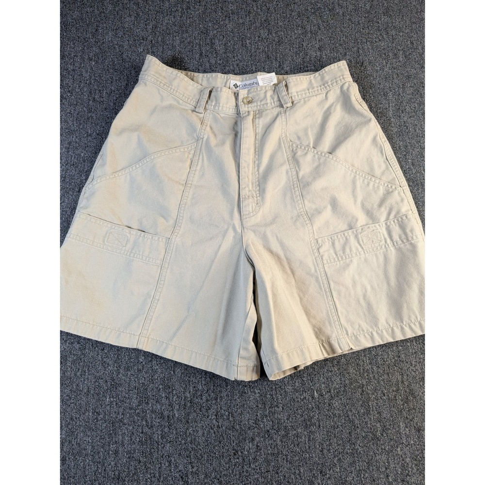 Columbia Womens Khaki Cotton Canvas Cargo Hiking Shorts Tan Size 12